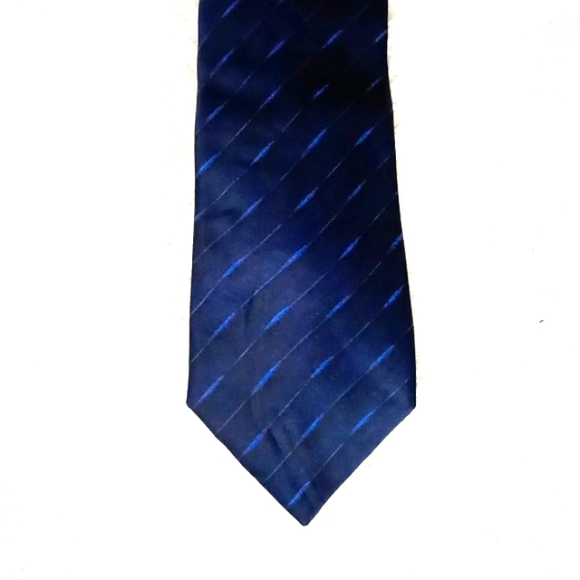 Valentino 100% Silk Navy Stripes Necktie Tie Italy - Picture 4 of 14